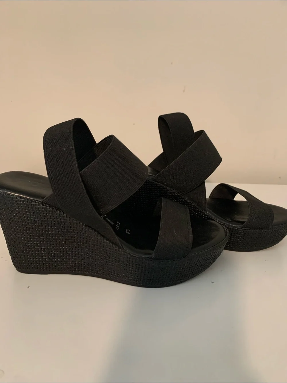Black Wedges with Straps